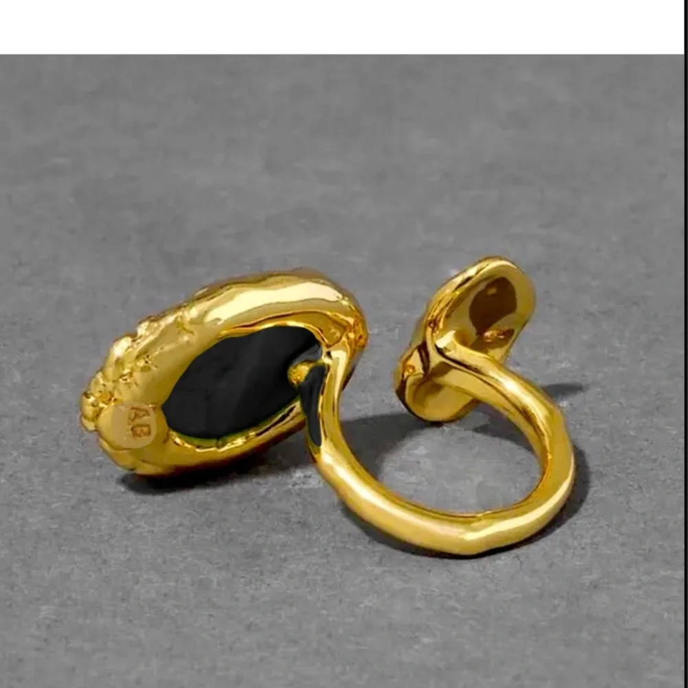ALEXIS BITTAR Brut Banded Agate Coin Open Statement Ring $245